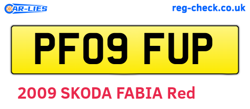 PF09FUP are the vehicle registration plates.