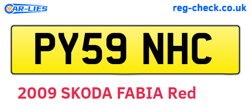 PY59NHC are the vehicle registration plates.
