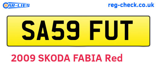 SA59FUT are the vehicle registration plates.