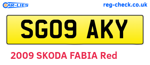 SG09AKY are the vehicle registration plates.