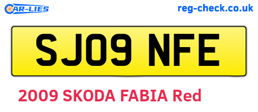 SJ09NFE are the vehicle registration plates.