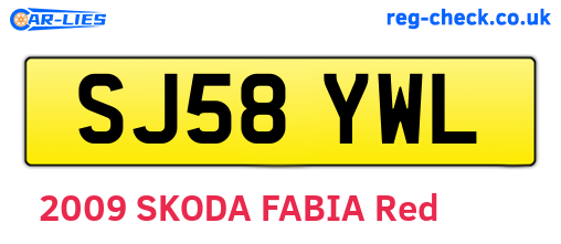 SJ58YWL are the vehicle registration plates.