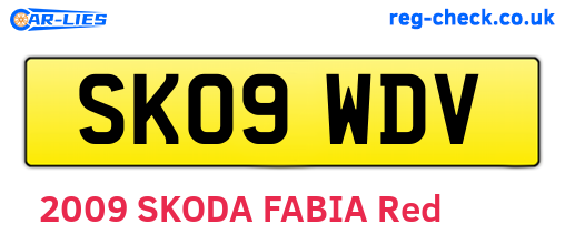 SK09WDV are the vehicle registration plates.