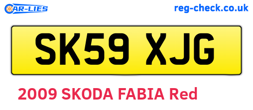 SK59XJG are the vehicle registration plates.