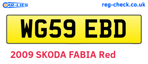 WG59EBD are the vehicle registration plates.