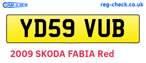 YD59VUB are the vehicle registration plates.