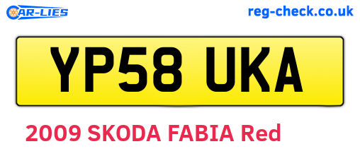 YP58UKA are the vehicle registration plates.