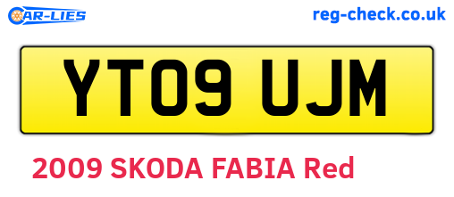 YT09UJM are the vehicle registration plates.