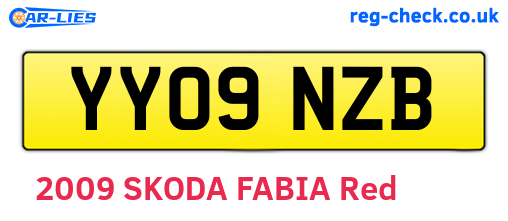 YY09NZB are the vehicle registration plates.