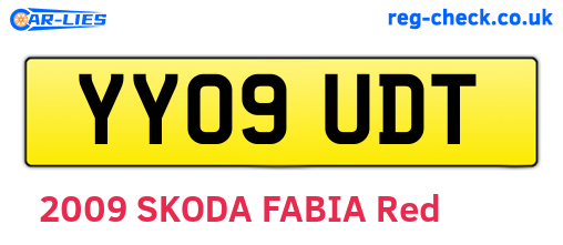 YY09UDT are the vehicle registration plates.