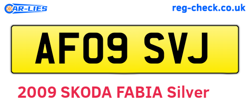 AF09SVJ are the vehicle registration plates.