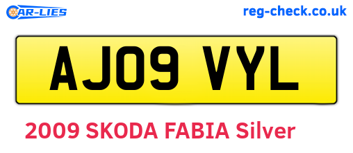 AJ09VYL are the vehicle registration plates.