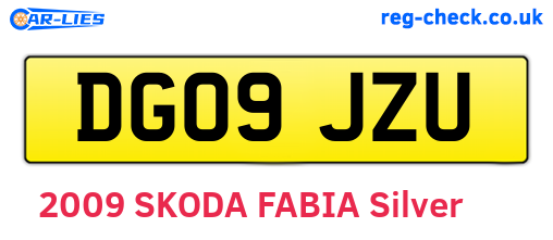 DG09JZU are the vehicle registration plates.