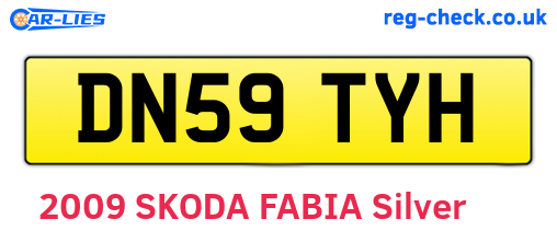 DN59TYH are the vehicle registration plates.