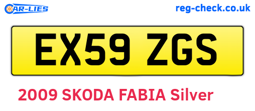 EX59ZGS are the vehicle registration plates.