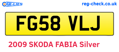 FG58VLJ are the vehicle registration plates.