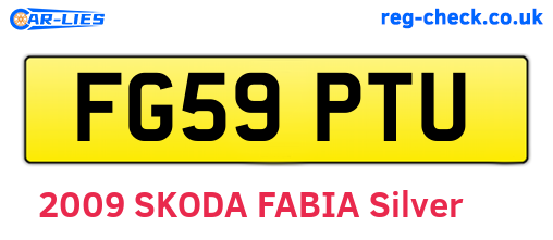 FG59PTU are the vehicle registration plates.