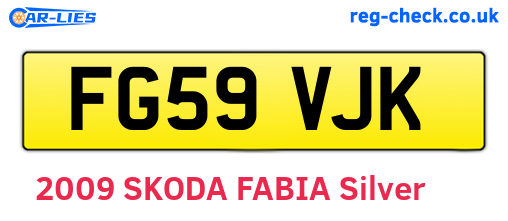 FG59VJK are the vehicle registration plates.