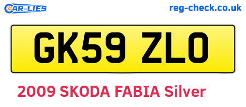 GK59ZLO are the vehicle registration plates.