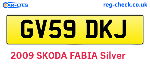 GV59DKJ are the vehicle registration plates.