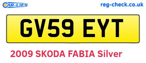 GV59EYT are the vehicle registration plates.