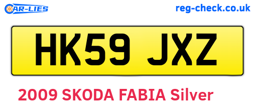 HK59JXZ are the vehicle registration plates.