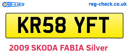 KR58YFT are the vehicle registration plates.