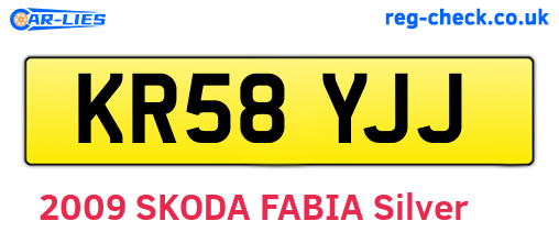 KR58YJJ are the vehicle registration plates.