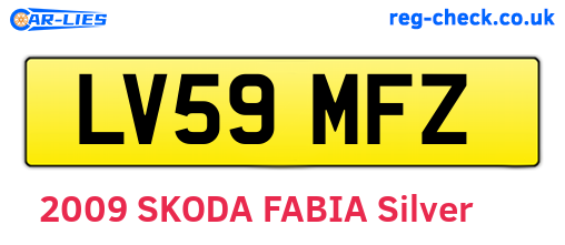 LV59MFZ are the vehicle registration plates.