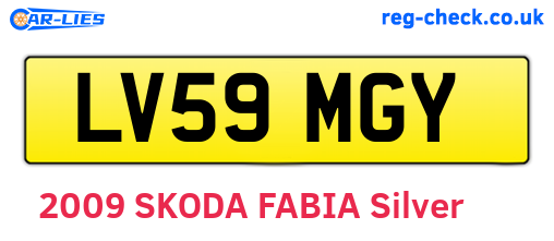 LV59MGY are the vehicle registration plates.