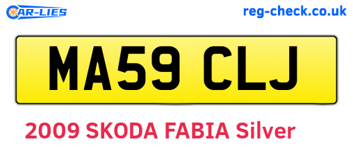 MA59CLJ are the vehicle registration plates.