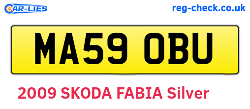 MA59OBU are the vehicle registration plates.