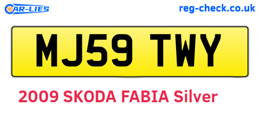 MJ59TWY are the vehicle registration plates.