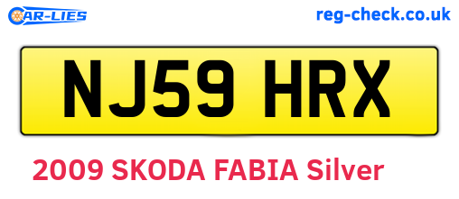 NJ59HRX are the vehicle registration plates.