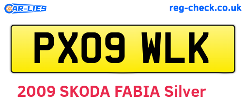 PX09WLK are the vehicle registration plates.