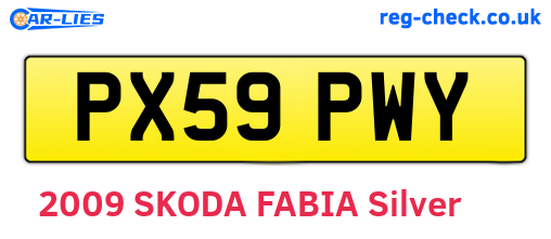 PX59PWY are the vehicle registration plates.
