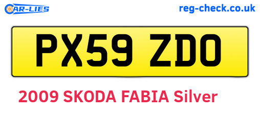 PX59ZDO are the vehicle registration plates.