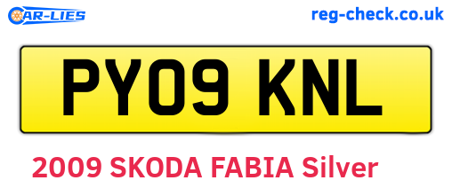PY09KNL are the vehicle registration plates.