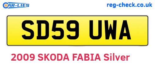 SD59UWA are the vehicle registration plates.