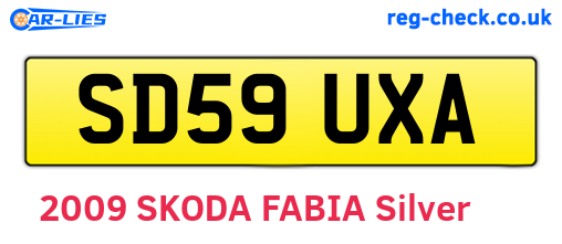 SD59UXA are the vehicle registration plates.
