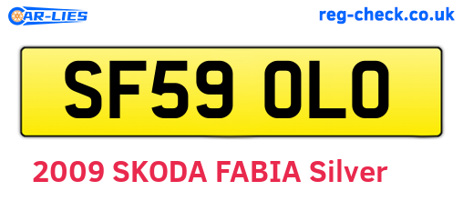 SF59OLO are the vehicle registration plates.
