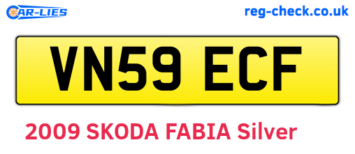 VN59ECF are the vehicle registration plates.