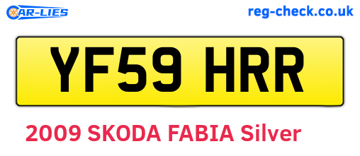 YF59HRR are the vehicle registration plates.