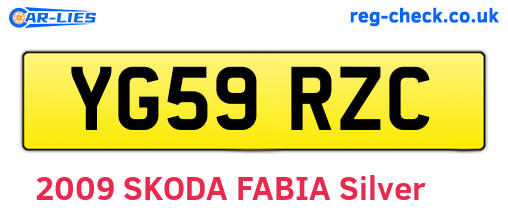 YG59RZC are the vehicle registration plates.