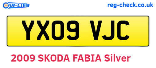 YX09VJC are the vehicle registration plates.