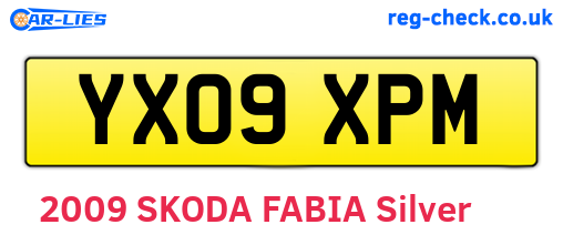 YX09XPM are the vehicle registration plates.