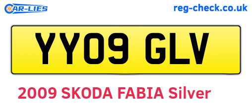YY09GLV are the vehicle registration plates.