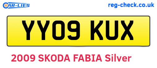 YY09KUX are the vehicle registration plates.