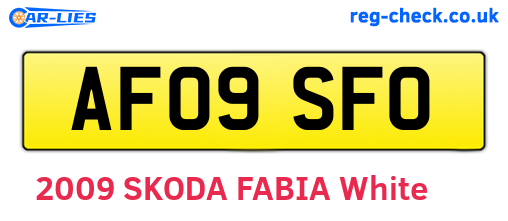 AF09SFO are the vehicle registration plates.