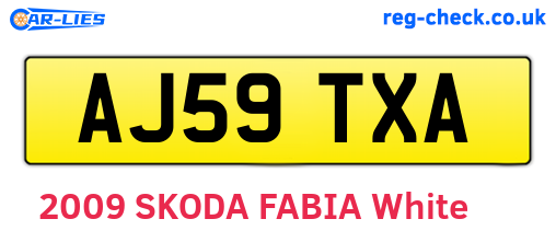 AJ59TXA are the vehicle registration plates.